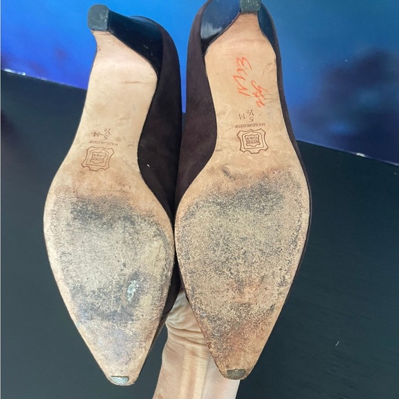 Silvia Fiorentina Brown Suede & Patent Leather Tip Pumps - Size 6 - Picture 7 of 8